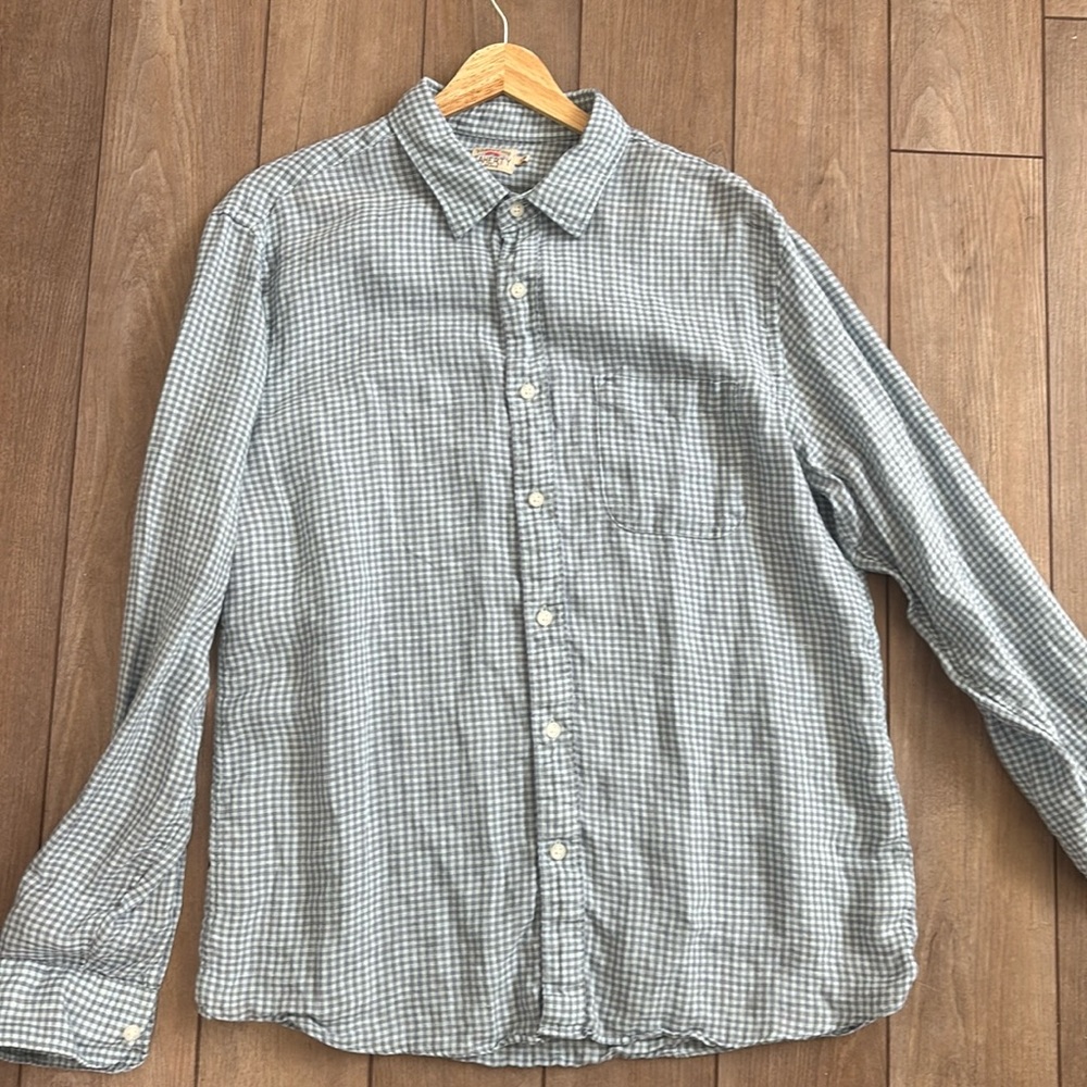 Faherty 100% linen long sleeve button down | Size L